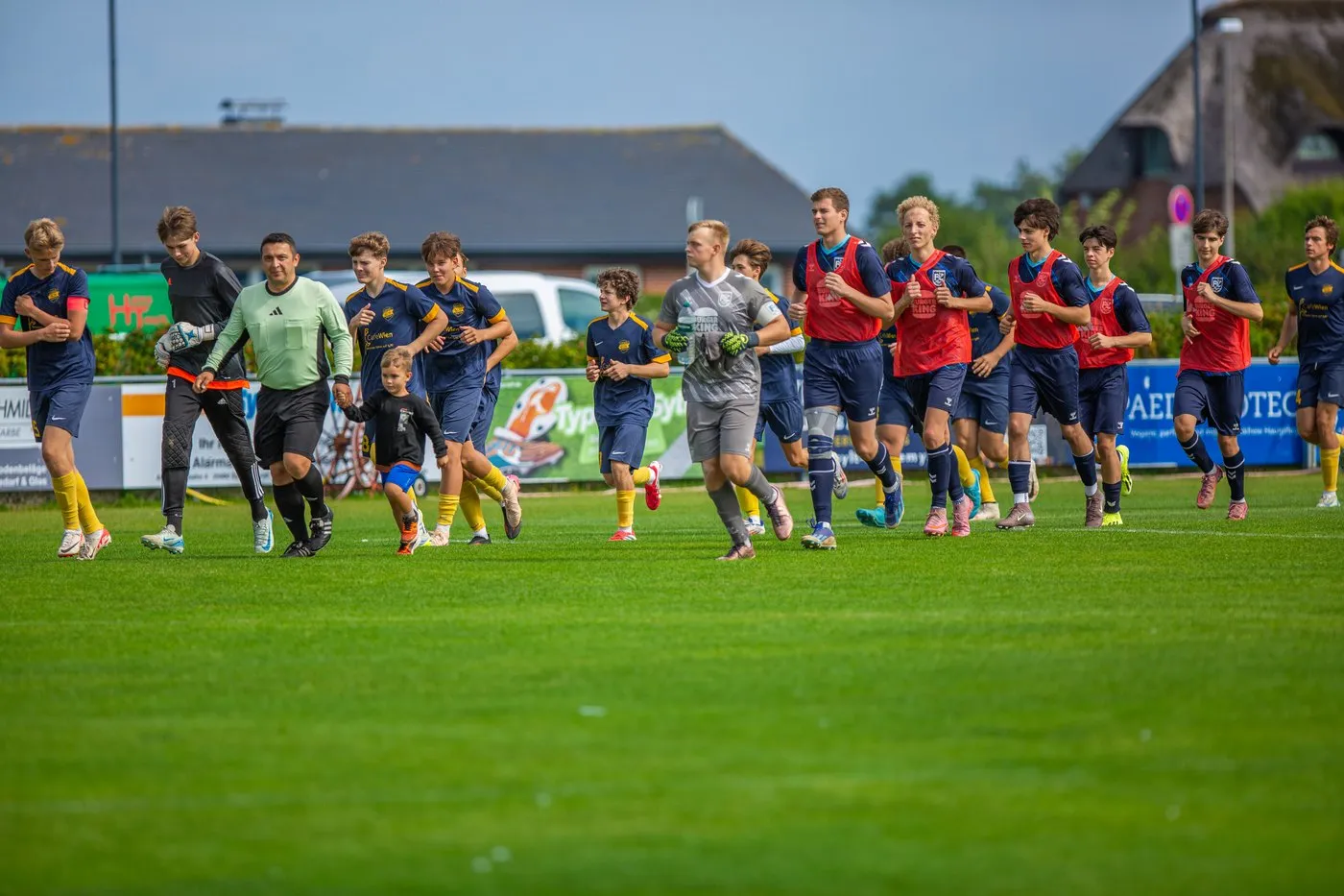 Die Mannschaft beim Warmmachen